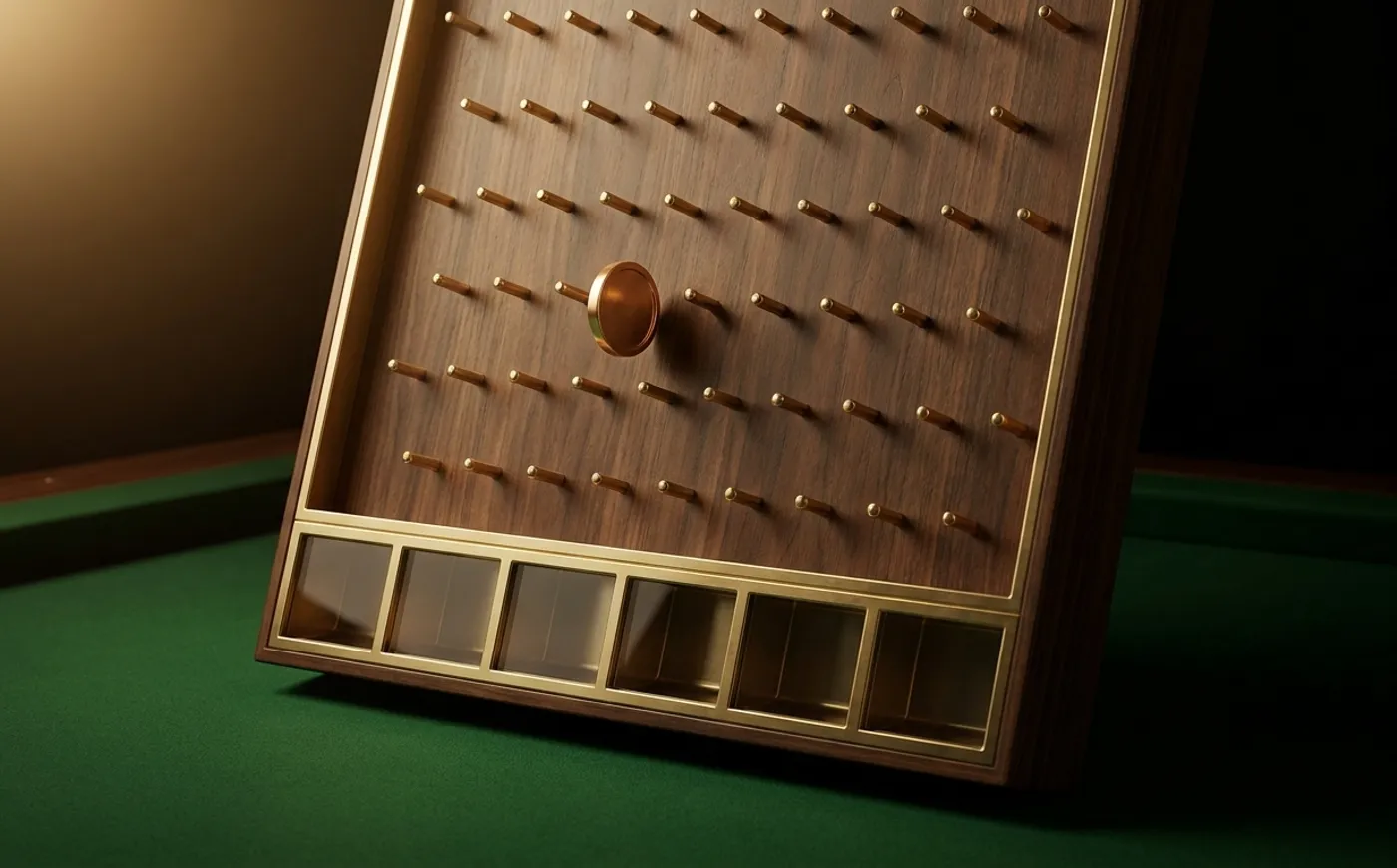 Plinko drop instant-win game board